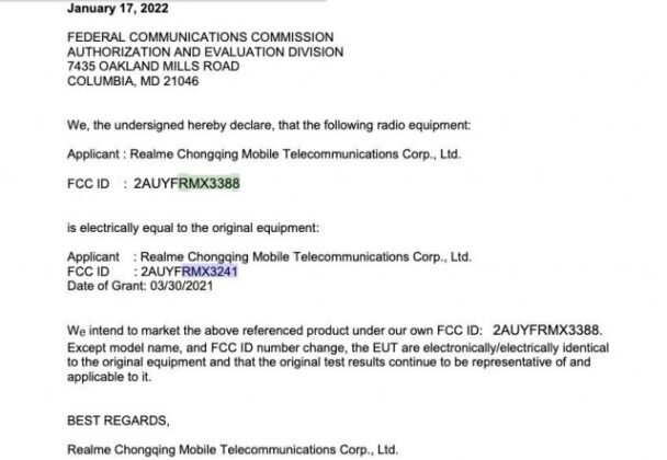 Realme 9 FCC