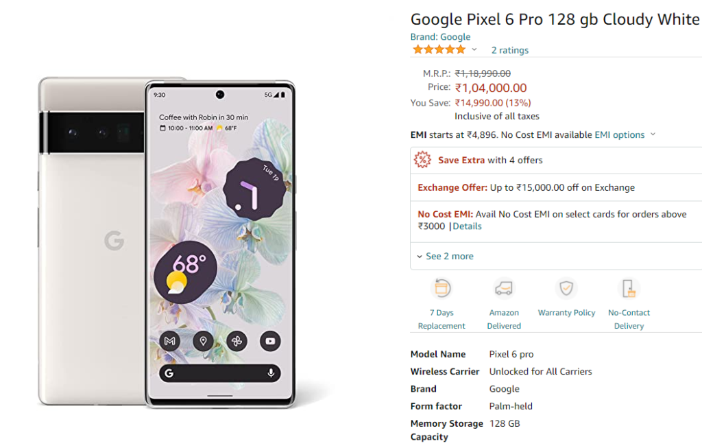 Pixel 6 Pro Amazon India