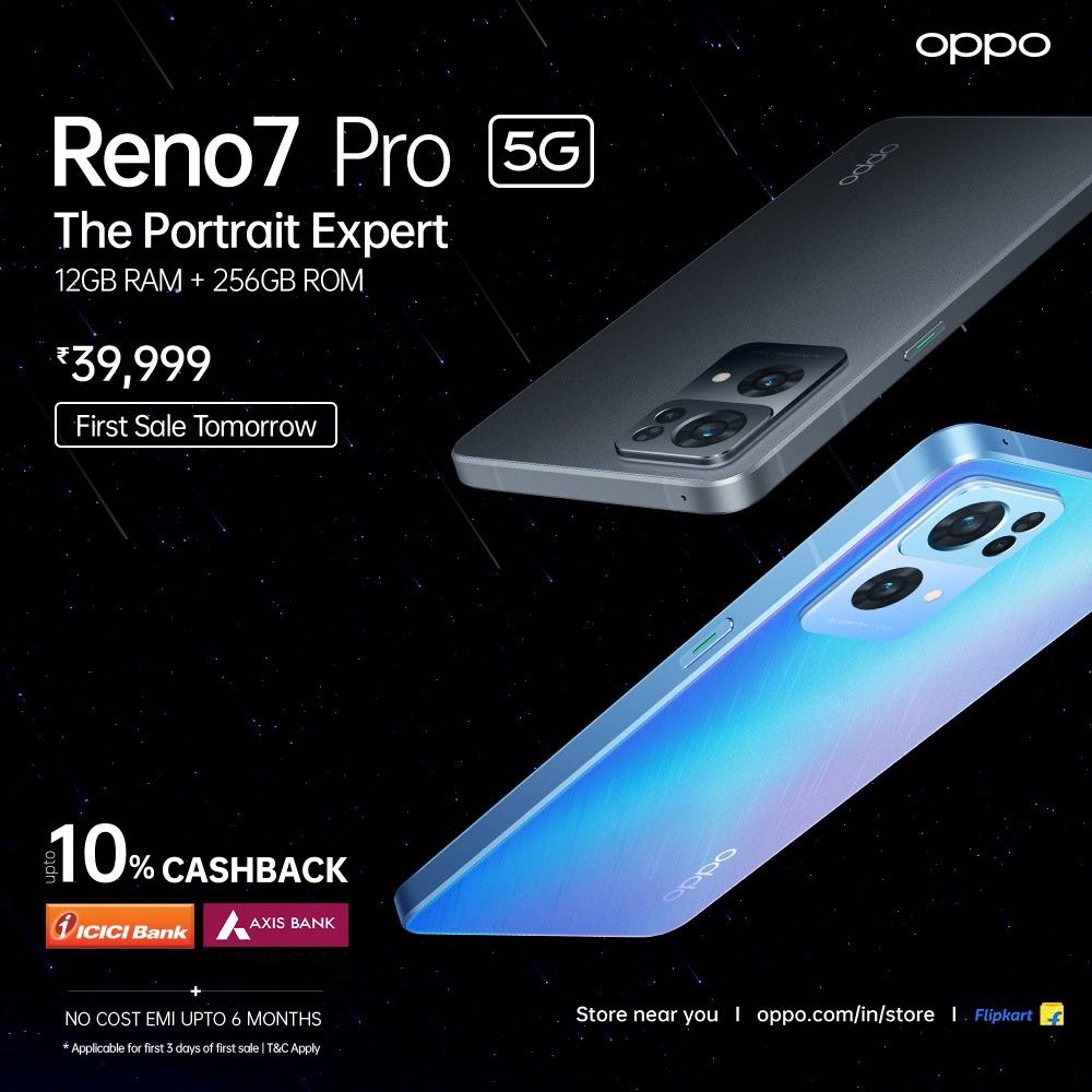 OPPO Reno7 Pro 5G Sales annoucement