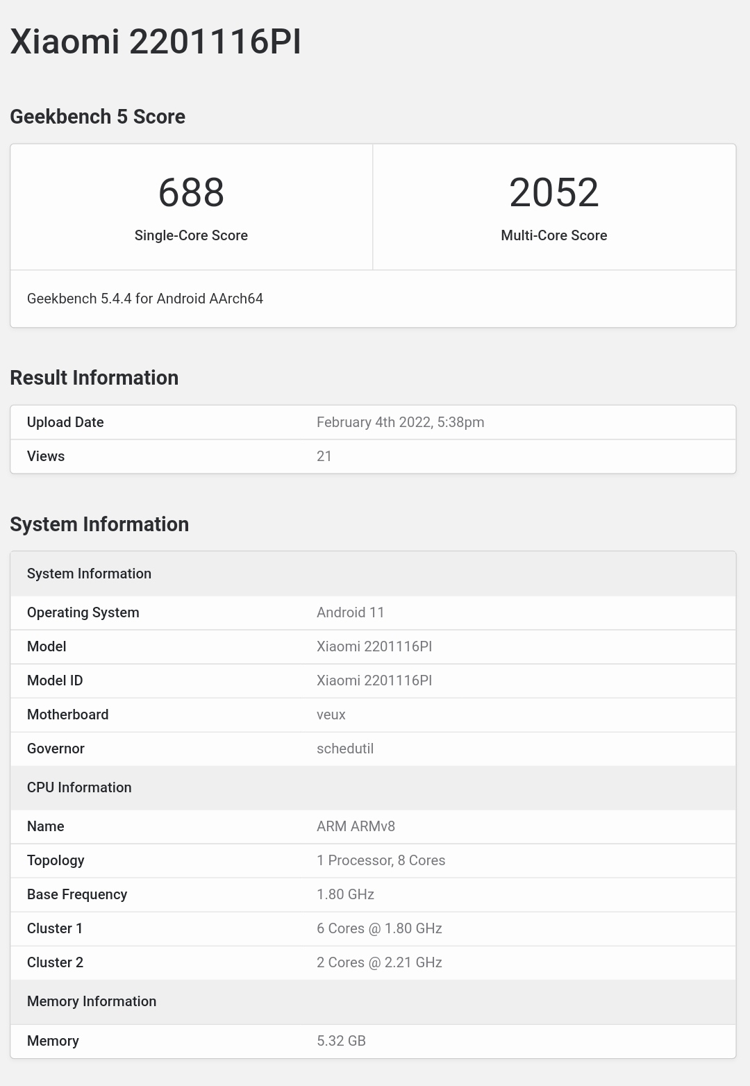 POCO X4 $G Geekbench