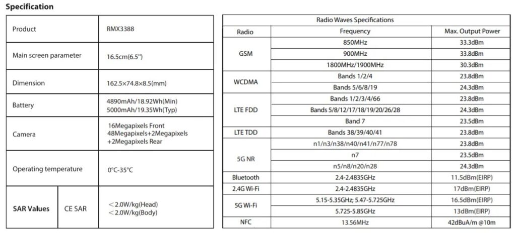 [Update] Realme 9 5G specifications appear through user manual leak ...