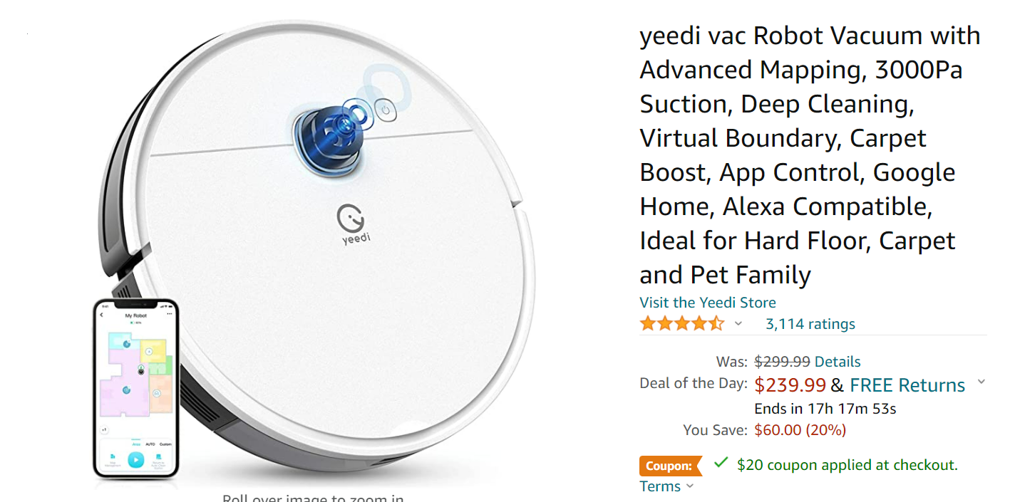 yeedi vac Robot Vacuum Cleaner