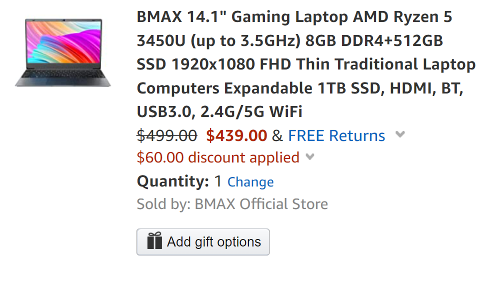BMAX X14Pro Gaming Laptop