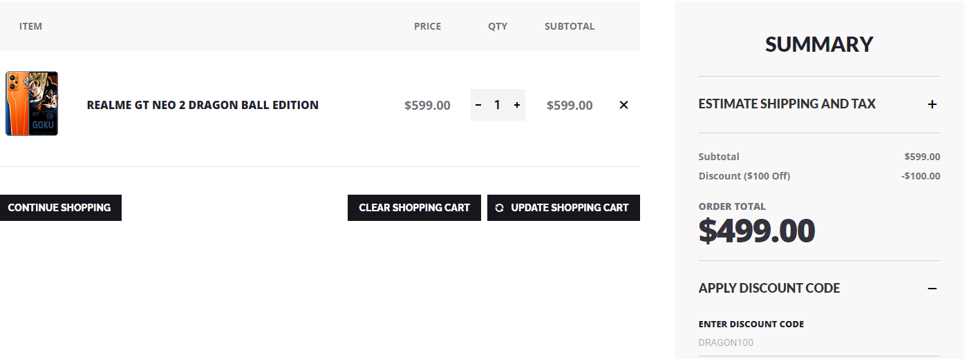 Realme GT Neo 2 Dragon Ball Z edition