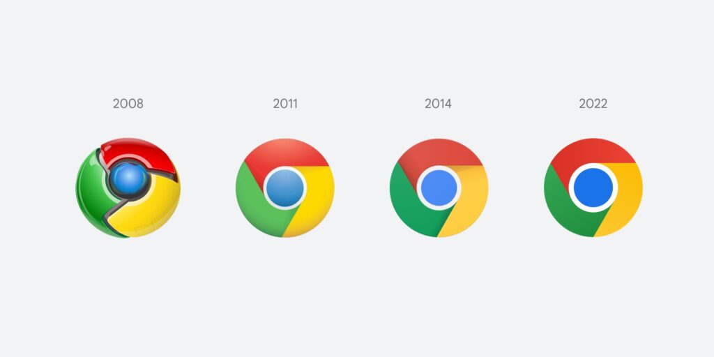 Nuevo logotipo de Google Chrome en primer plano