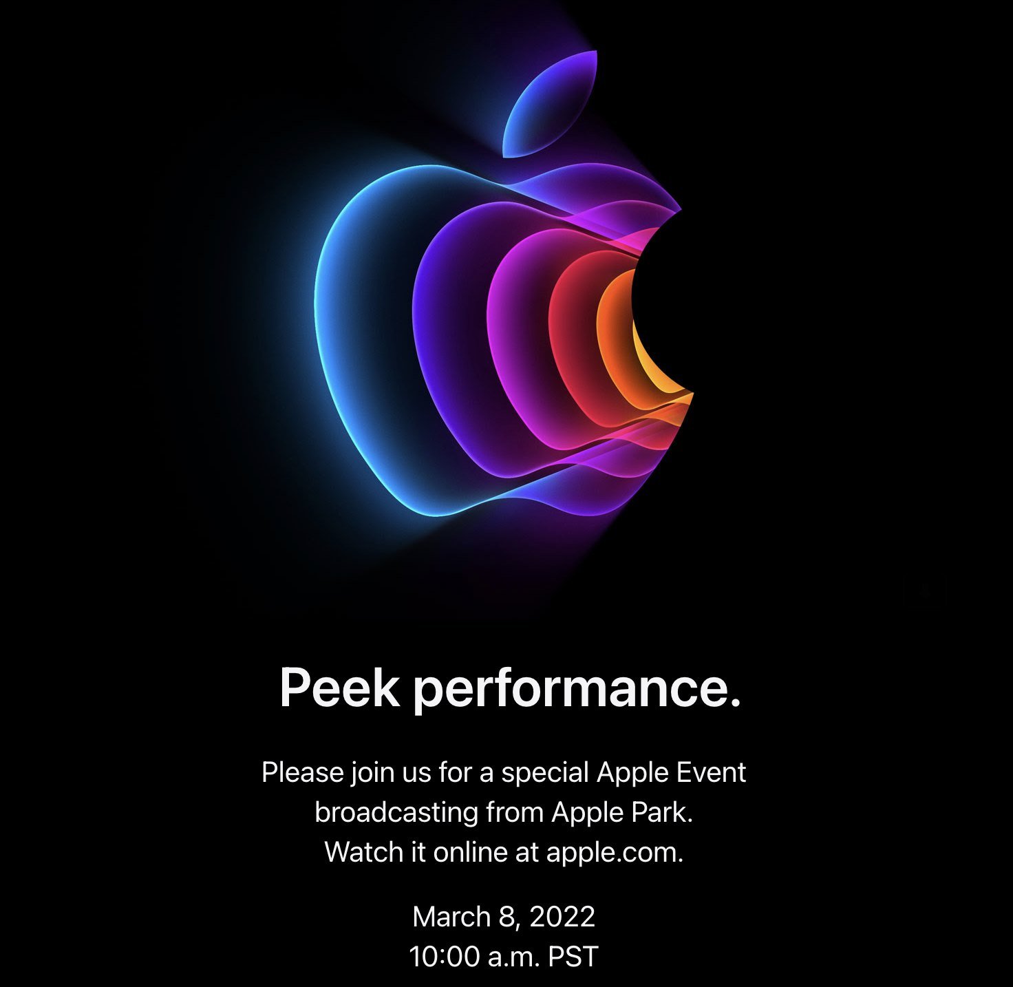 Apple officially announces "Peek Performance" event on March 8