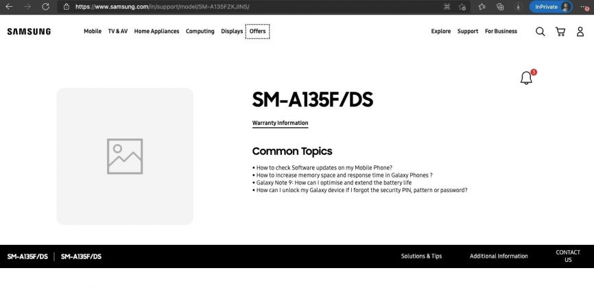 Samsung Galaxy A13 4G, Galaxy M23 5G support pages go live; bags NBTC