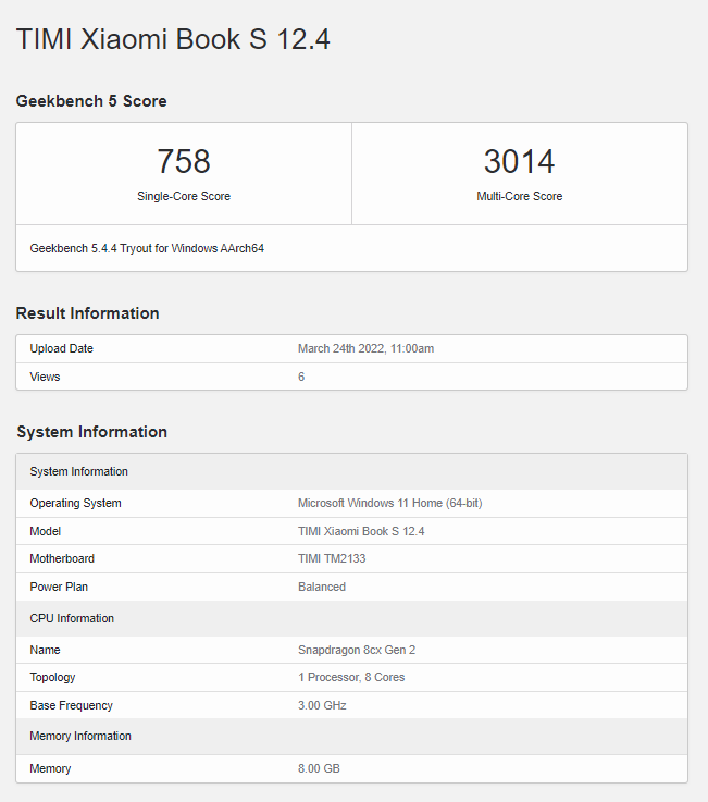 Xiaomi Book S 12.4″ з'явився у Geekbench та сертифікації Bluetooth SIG