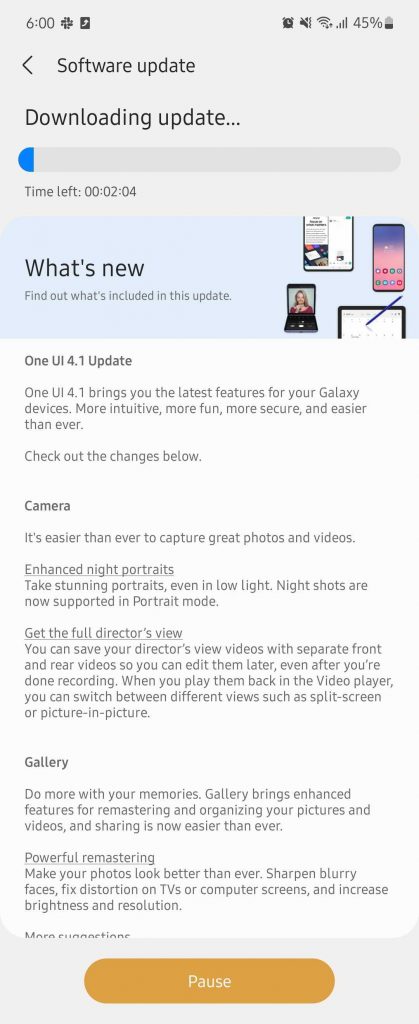 samsung galaxy z flip3 one ui 4.1 update