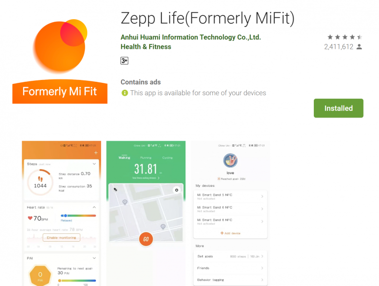 zepp mi fit
