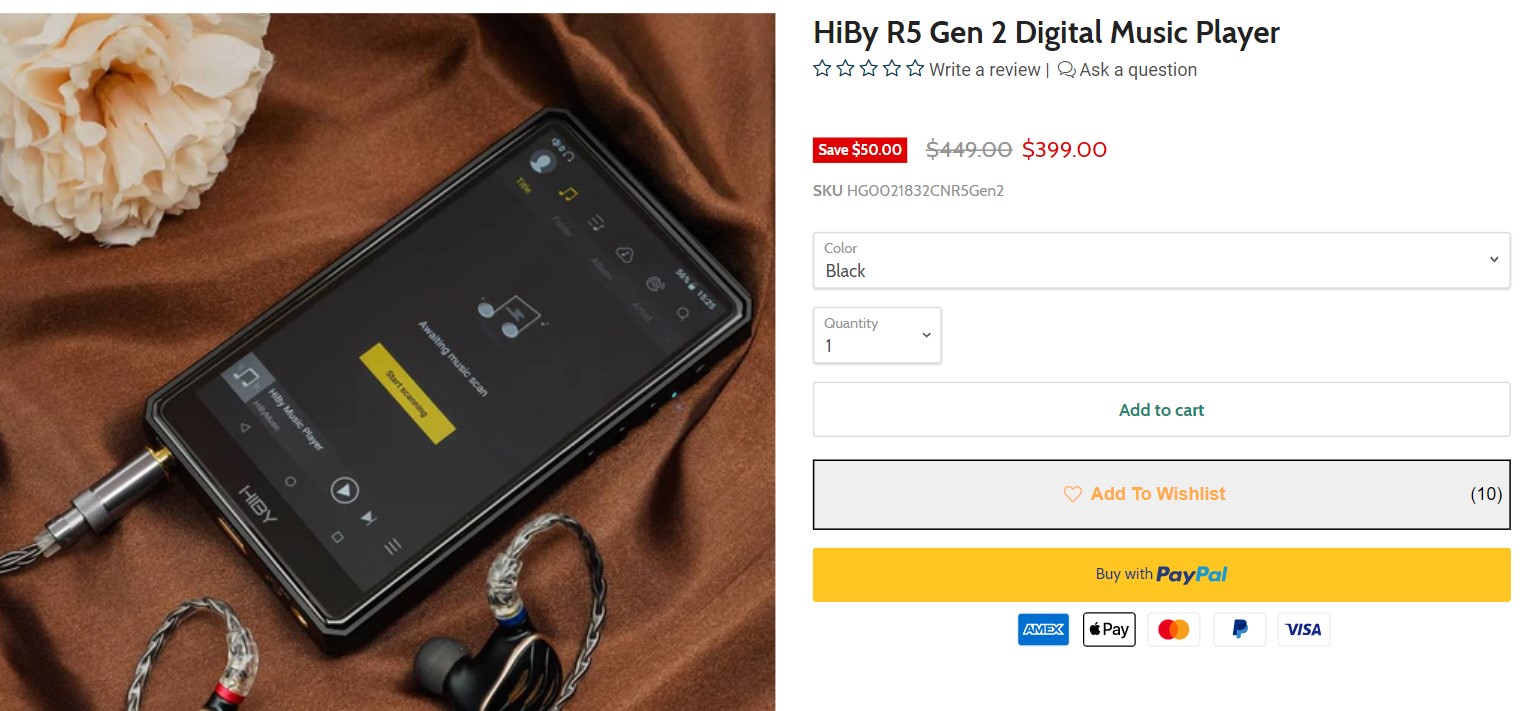 HiBy R5 Gen 2 DIgital Music Player 