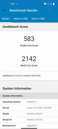 Nord CE 2 5G Geekbench