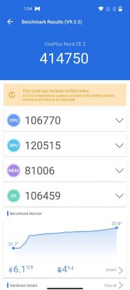 Antutu - Nord CE 2 5G