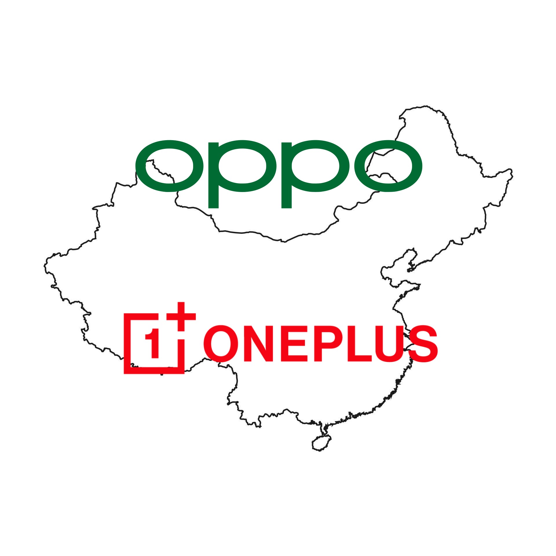 China map with oppo oneplus