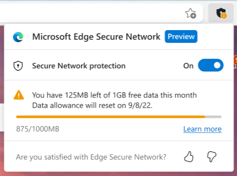 Microsoft Edge Secure Network VPN