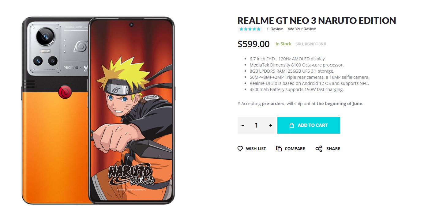 Realme Gt Neo 3 Naruto Edition 
