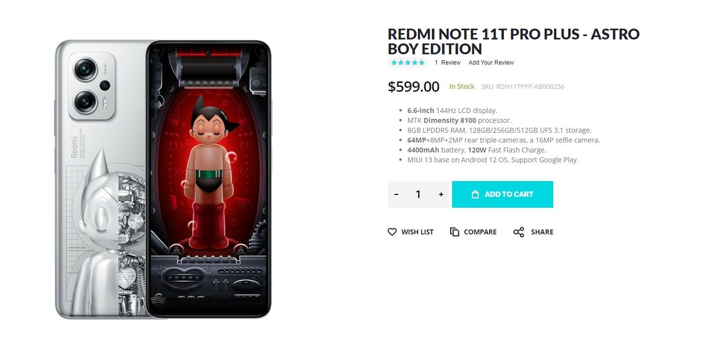 Redmi Note 11T Pro Plus - Astro Boy Edition