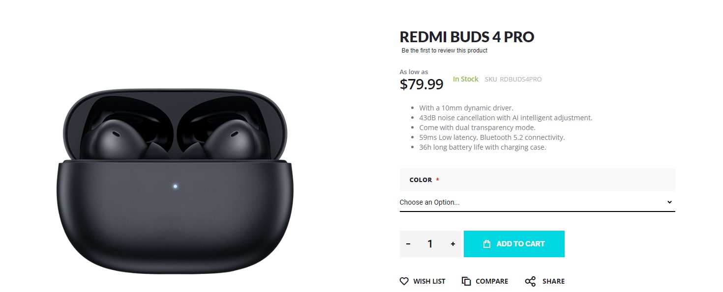 オーディオ機器 イヤフォン Redmi Buds 4 Pro is now available for $79.99 only at Giztop 