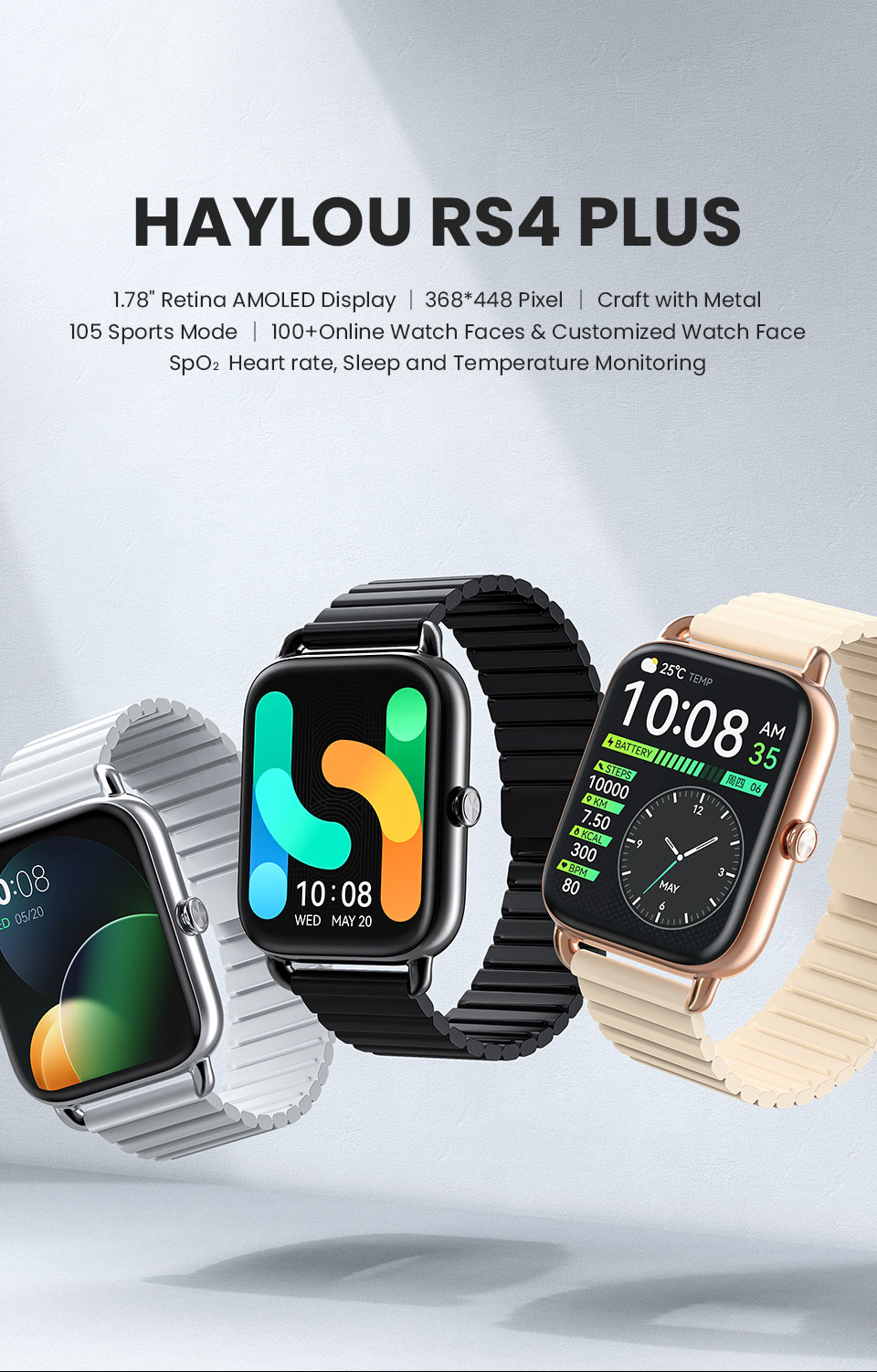 Xiaomi's partner Haylou launches the Haylou RS4 Plus smartwatch with ...