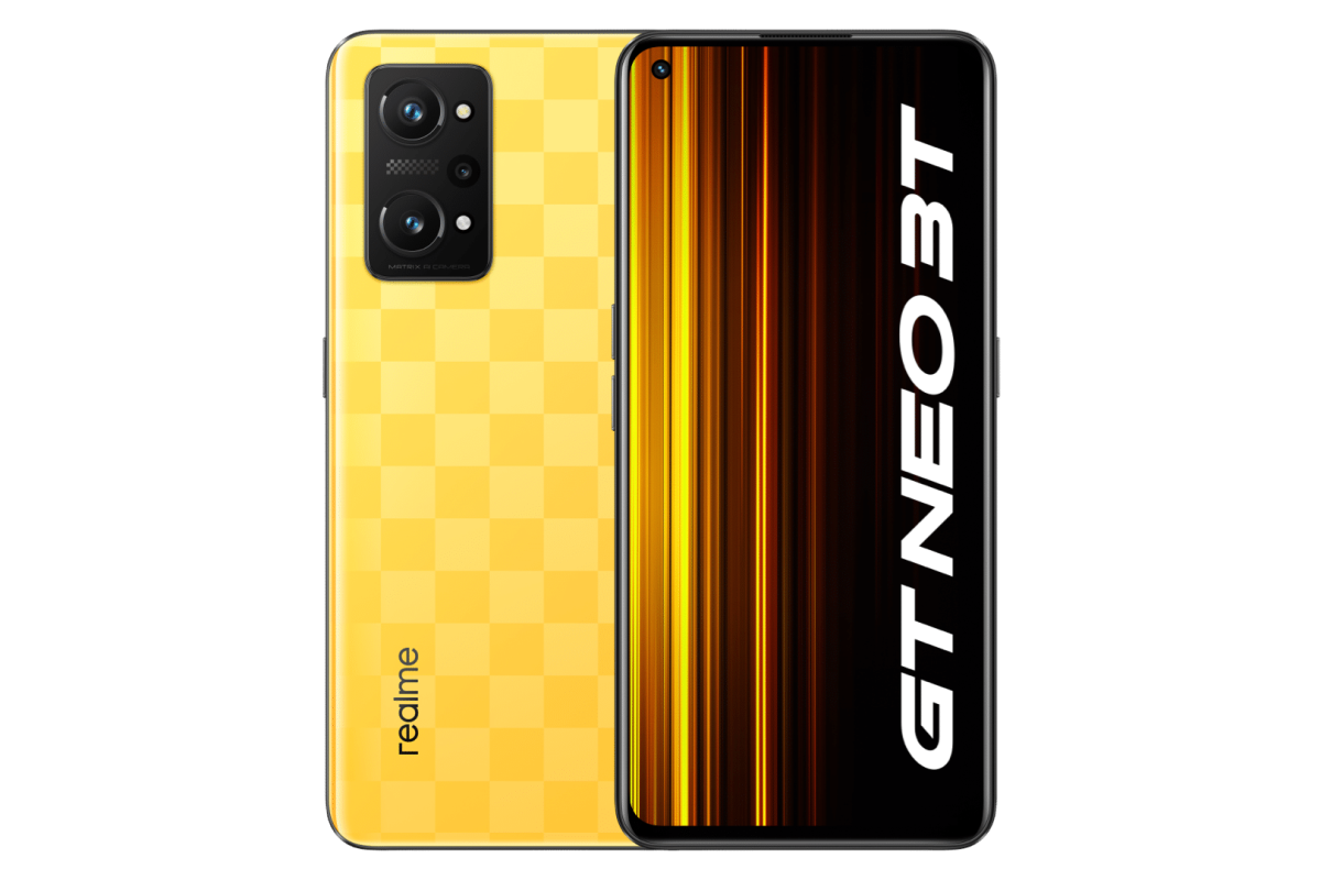 Realme GT Neo 3T en amarillo tablero