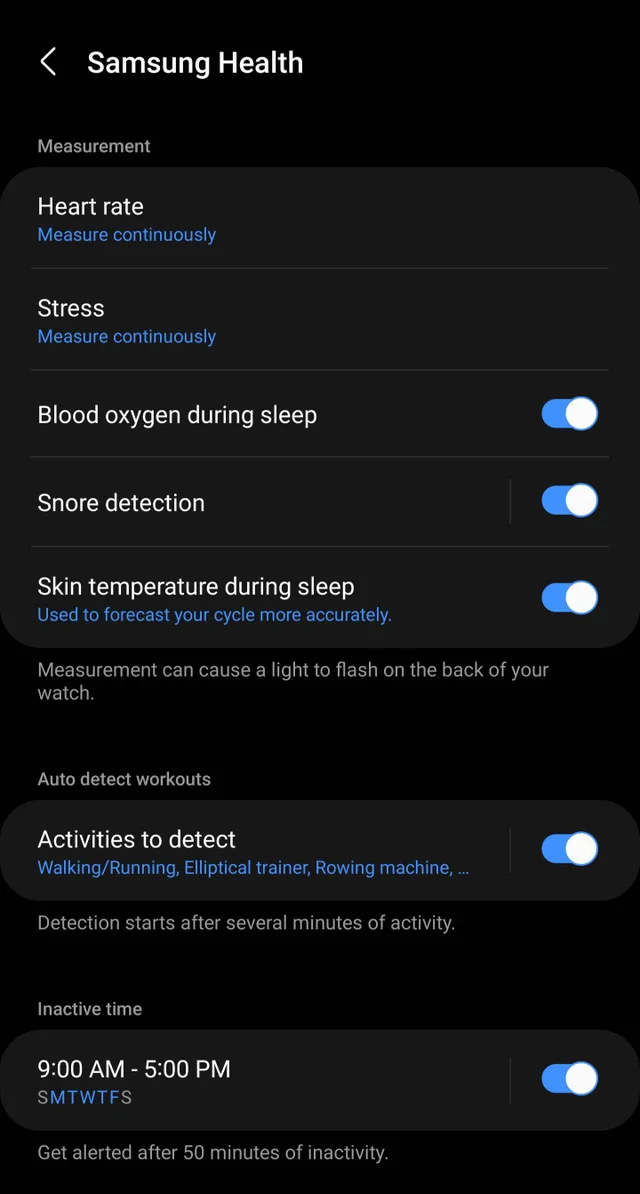 Samsung galaxy watch 5 temperature sensor