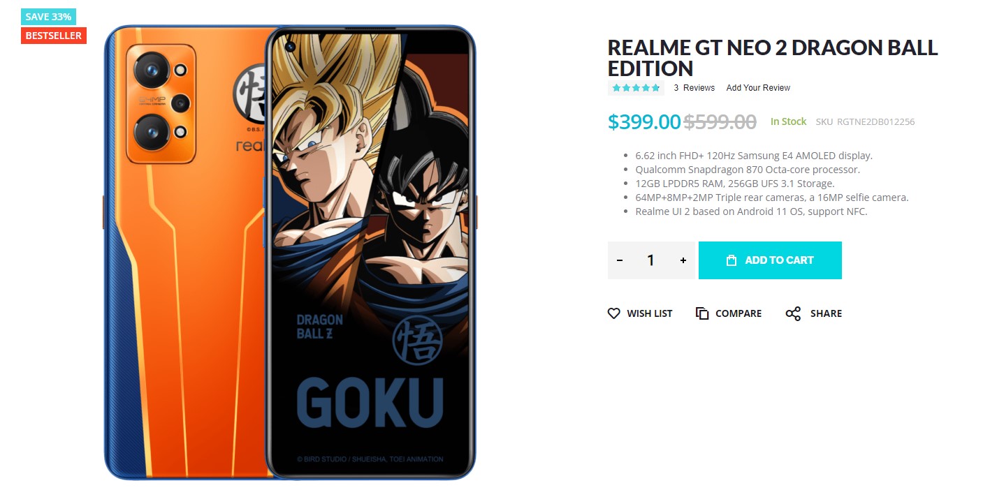  Realme GT Neo 2 Dragon Ball Z