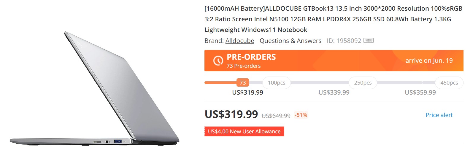 ALLDOCUBE GT Book 13
