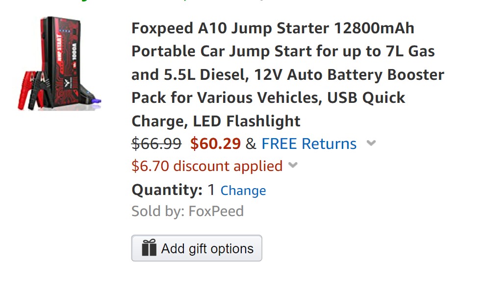 Foxpeed A10 Jumpstarter