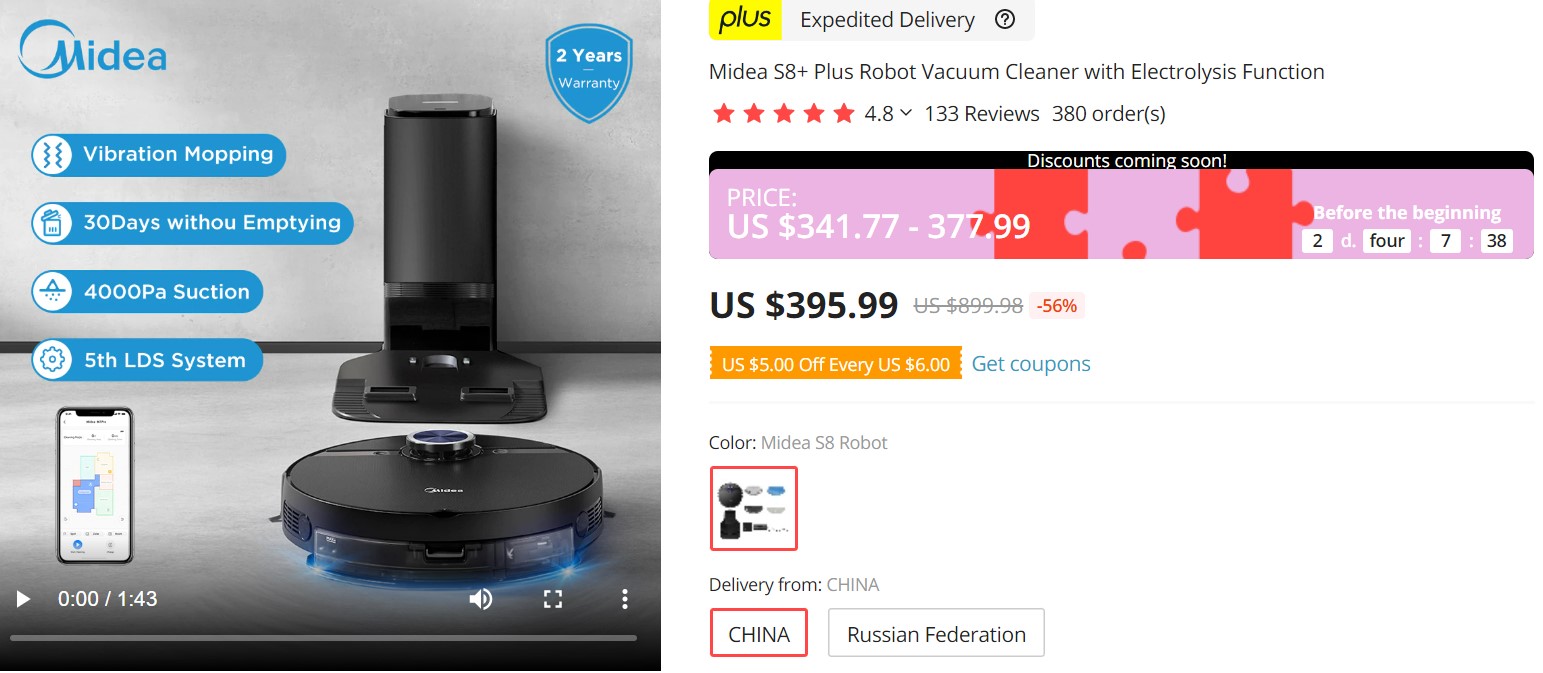 Midea S8+ Robot Vacuum Cleaner