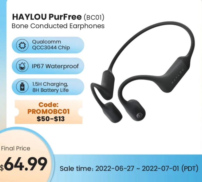 Haylou BC01 Headphones Purfree Black
