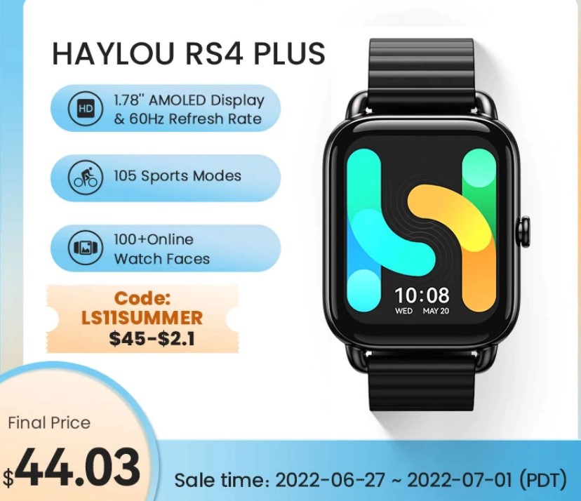 HAYLOU RS4 Plus Smartwatch 
