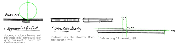 Reno 8 sleek design