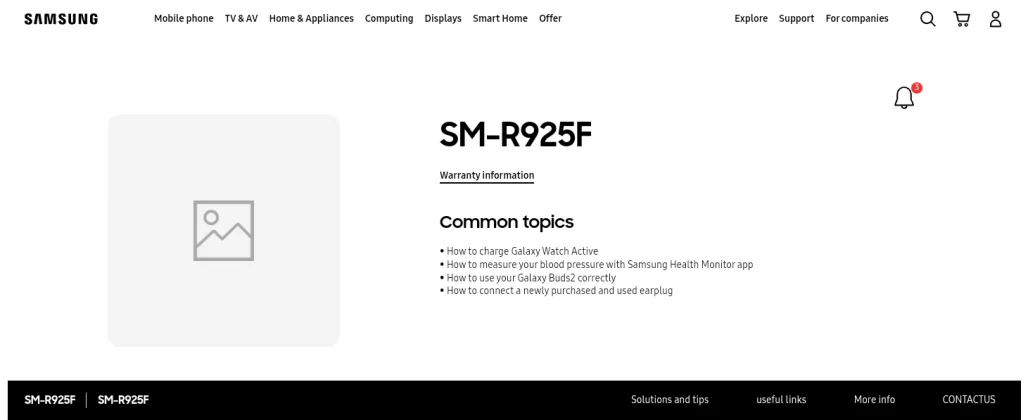 Samsung Galaxy Watch 5 support page