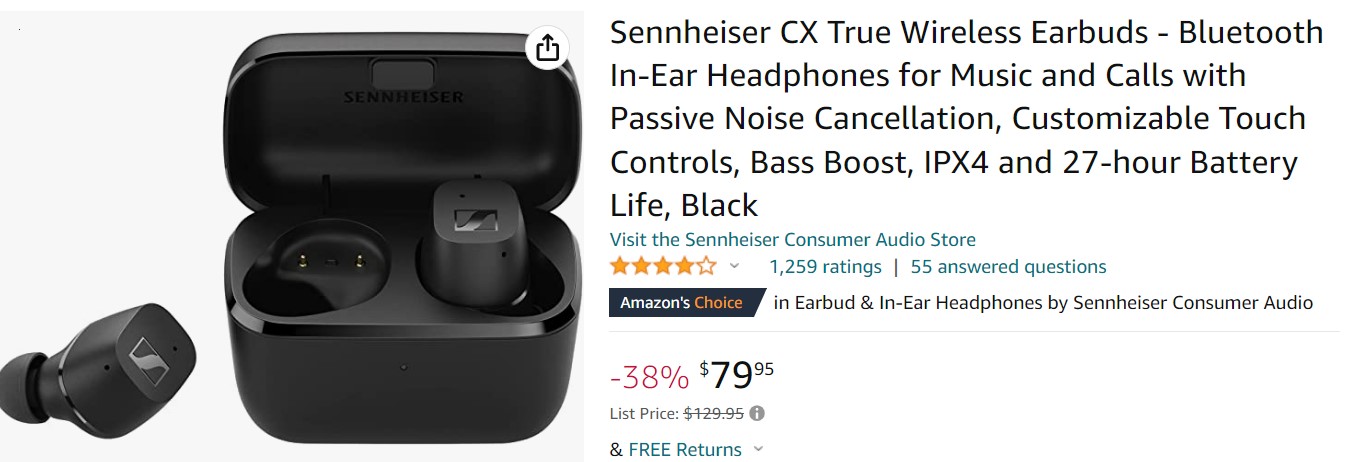 Sennheiser CX True Wireless Earbuds