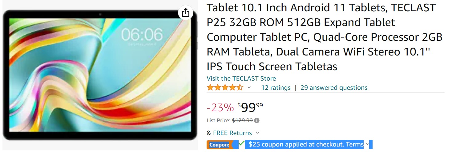 Teclast P25 Tablet