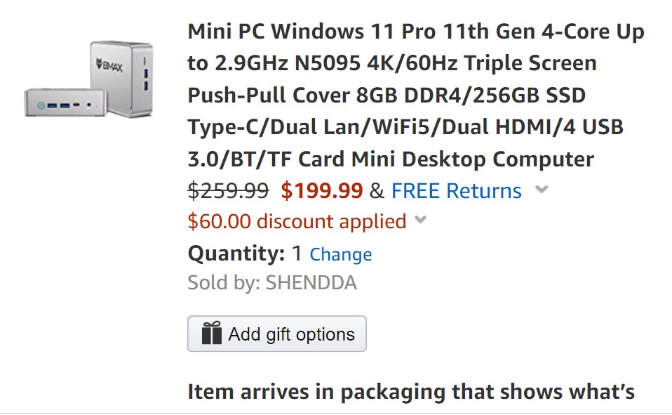 BMAX B3 Plus mini Computer