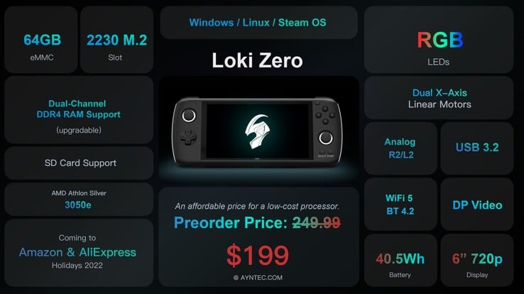 Dispositivo portátil para juegos AYN LOKI Zero