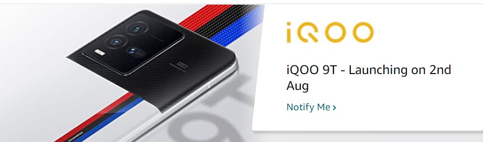iQOO 9T launch date