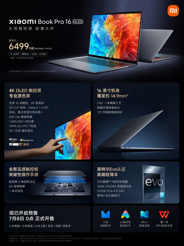 Xiaomi Book Pro 16 price