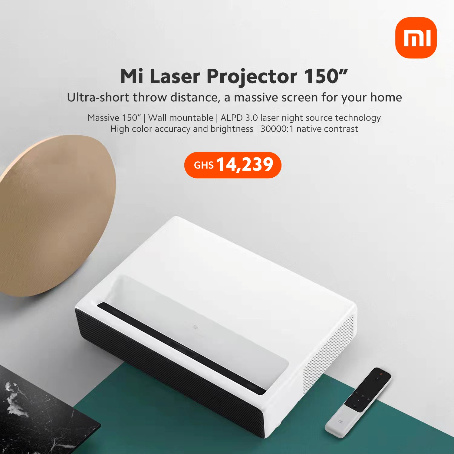 Xiaomi launches the Mi Laser UltraShort Throw FHD Projector in Ghana