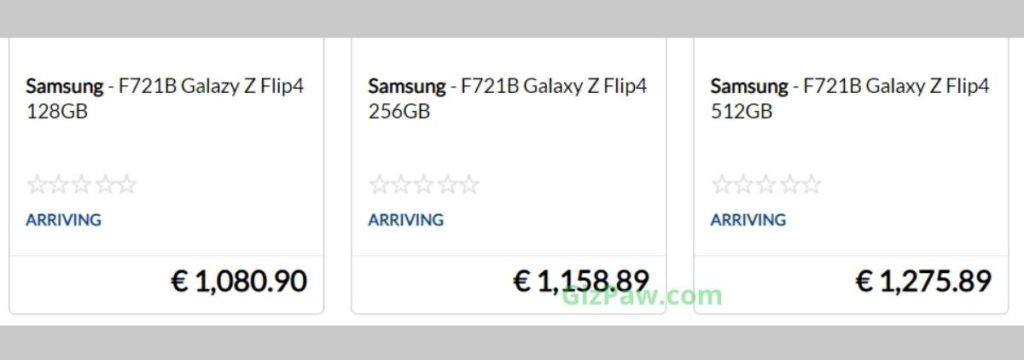 Samsung Galaxy flip 4 price