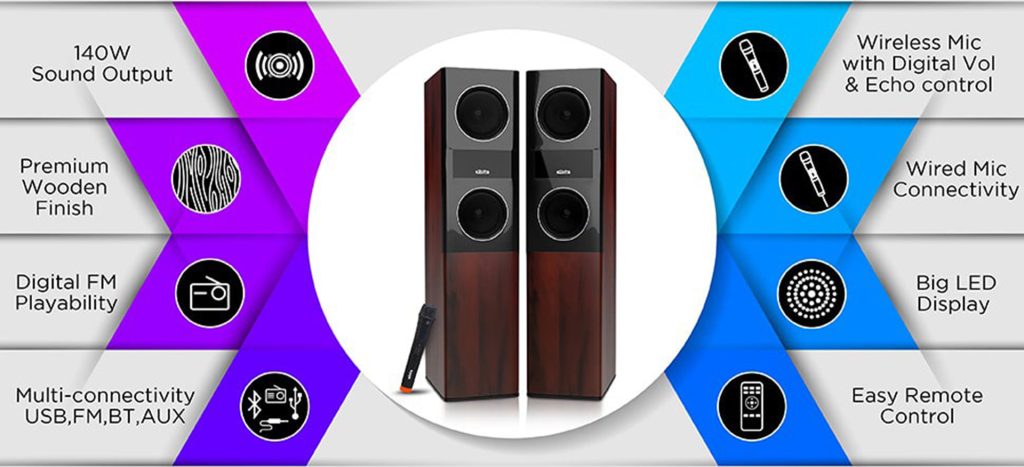 Elista ELS TT-1400AUFB Twin Tower Speaker