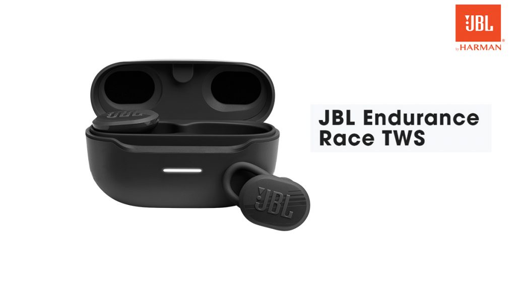 JBL Endurance Race earbuds with IP67 certification, Twistlock design