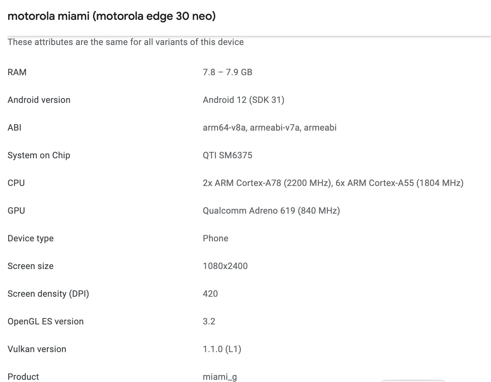 Moto Edge 30 Neo google play