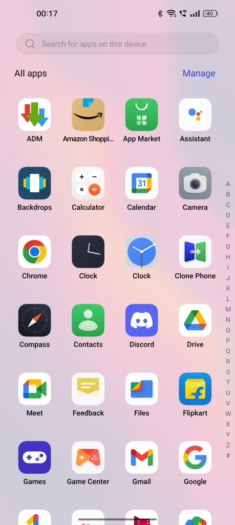 Oppo ColorOS 13 App Drawer