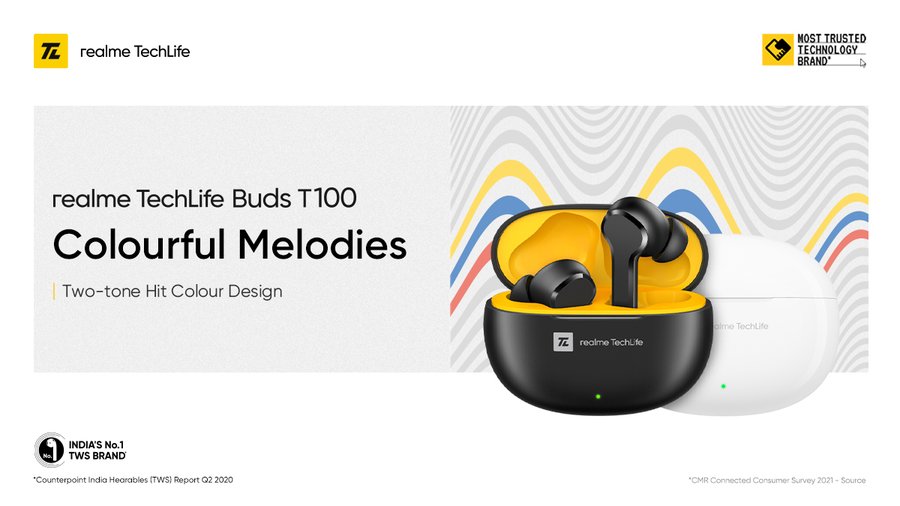 Realme TechLife Buds T100 with 28 hours battery life to launch in India