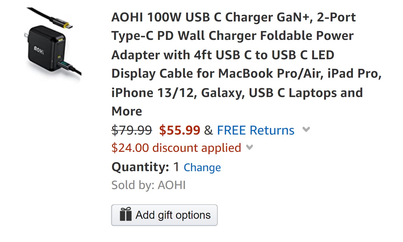 AOHI 100W GaN + cargador