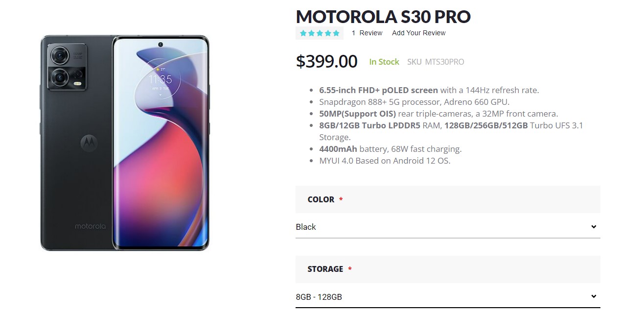 Motorola S30 Pro