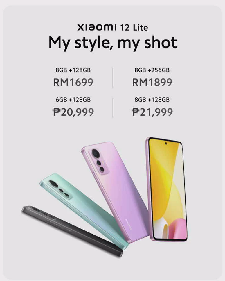 Xiaomi 12 Lite Officially Launched in Malaysia and Philippines, Pre-Orders  Open Until 26 August - Gizmochina