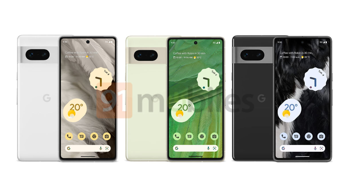 Pixel 7 and 7 Pro renders